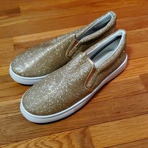 Gold sparkly sneakers